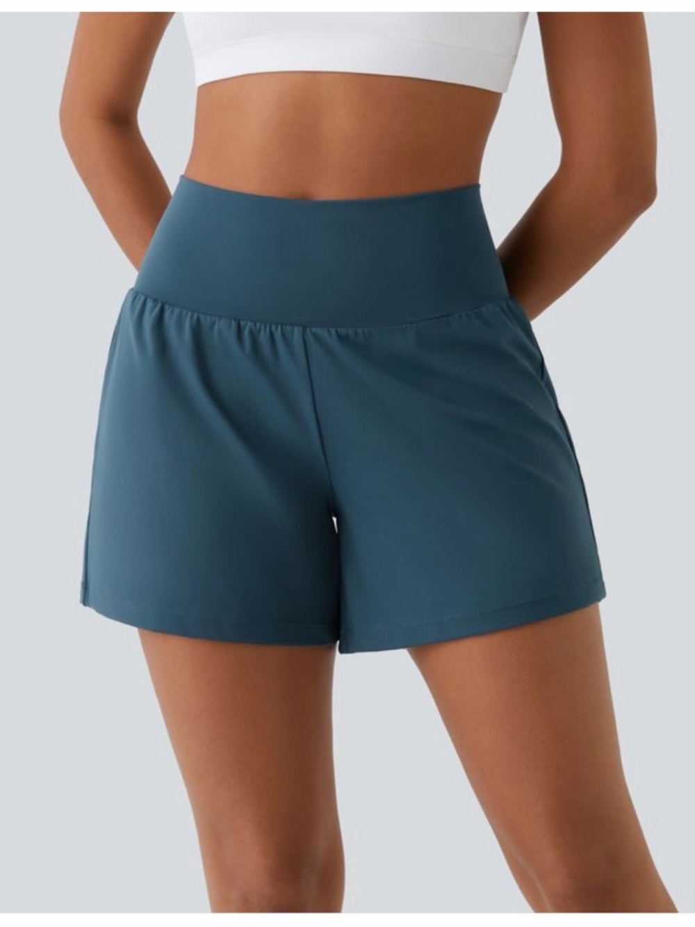 HALARA High-Waist Active Shorts in Teal Blue